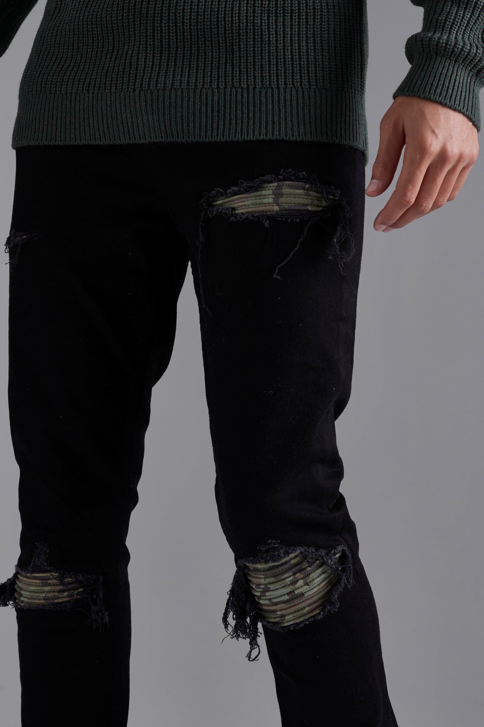 Ripped camo sale skinny jeans